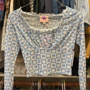 Lisa Says Gah Blue Lana Top